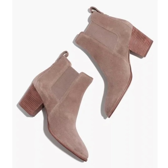 Madewell The Regan Ankle Suede Leather Boot in Wet Pebble Size 8 - Picture 5 of 14